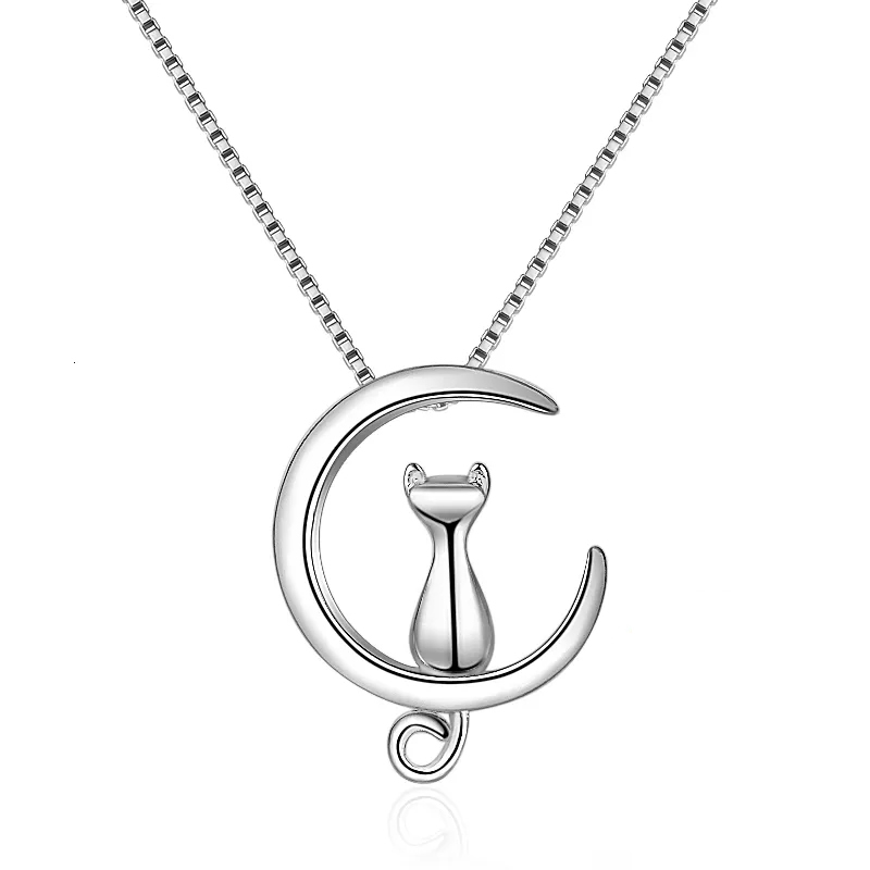 COLLAR GATO EN LUNA MASCOTA PLATEADO - 1