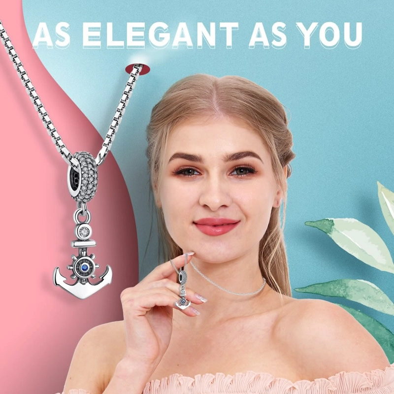 CHARM DIJE PLATA 925 ANCLA NAVAL - 3