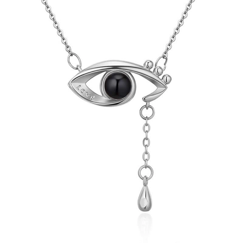 COLLAR TODOJOYAS ENCHAPADO EN PLATA OJO TE AMO EN 100 IDIOMAS PLATEADO - 1