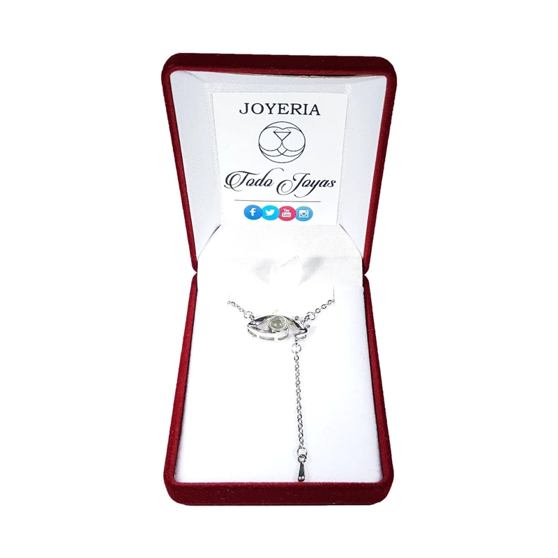 COLLAR TODOJOYAS ENCHAPADO EN PLATA OJO TE AMO EN 100 IDIOMAS PLATEADO - 2