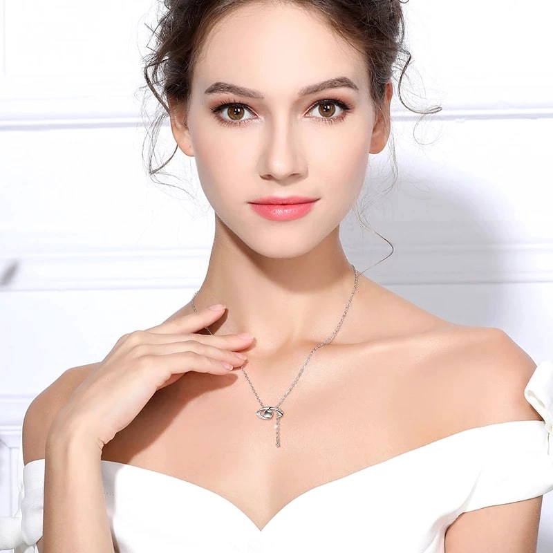 COLLAR TODOJOYAS ENCHAPADO EN PLATA OJO TE AMO EN 100 IDIOMAS PLATEADO - 4