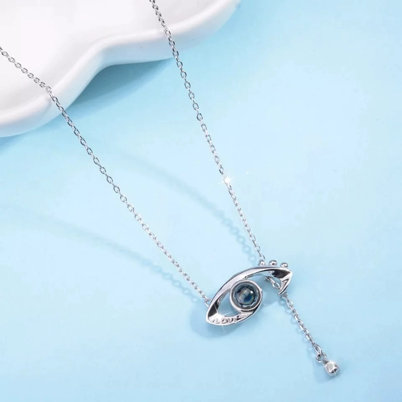 COLLAR TODOJOYAS ENCHAPADO EN PLATA OJO TE AMO EN 100 IDIOMAS PLATEADO - 5