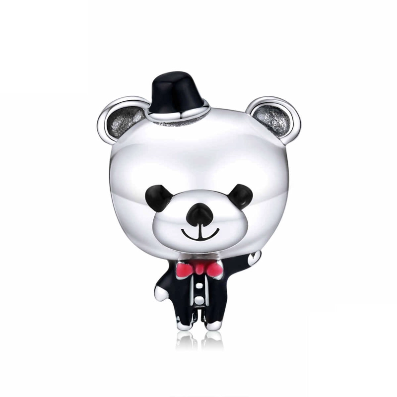 CHARM DIJE PLATA 925 OSO ELEGANTE - 1