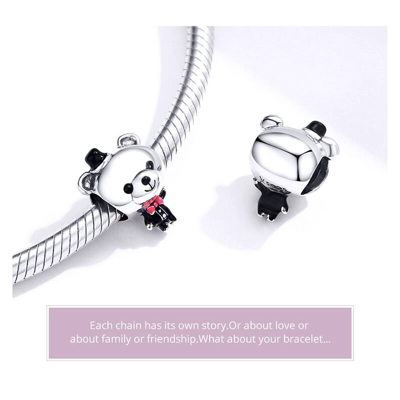 CHARM DIJE PLATA 925 OSO ELEGANTE - 3