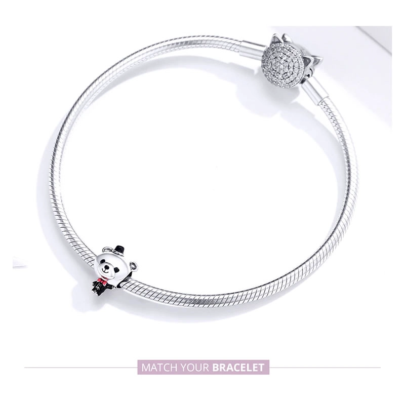 CHARM DIJE PLATA 925 OSO ELEGANTE - 4