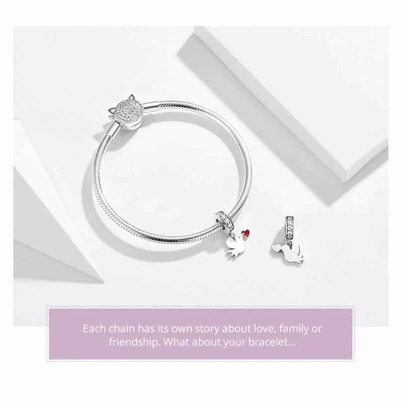 CHARM DIJE PLATA 925 PALOMA EN COLOR BLANCO - 3