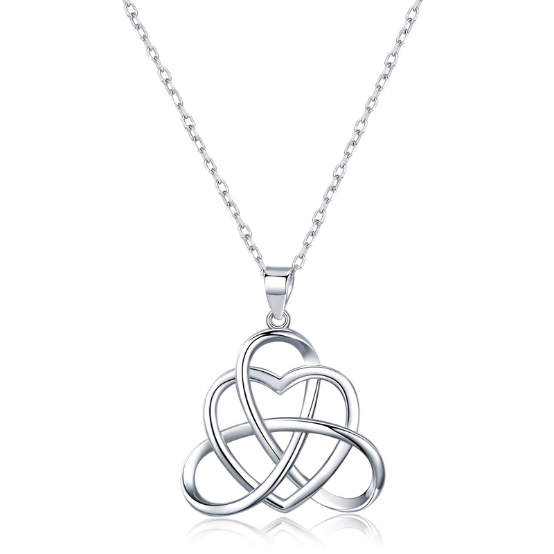 COLLAR TODOJOYAS ENCHAPADO EN PLATA CORAZON NUDO CELTA PLATEADO - 1