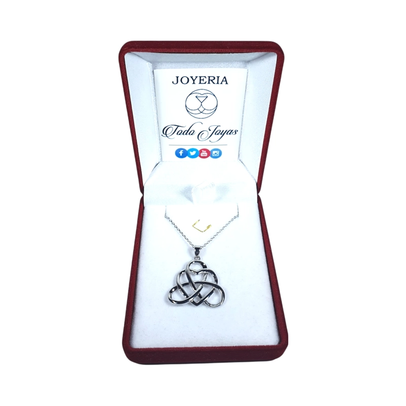 COLLAR TODOJOYAS ENCHAPADO EN PLATA CORAZON NUDO CELTA PLATEADO - 2