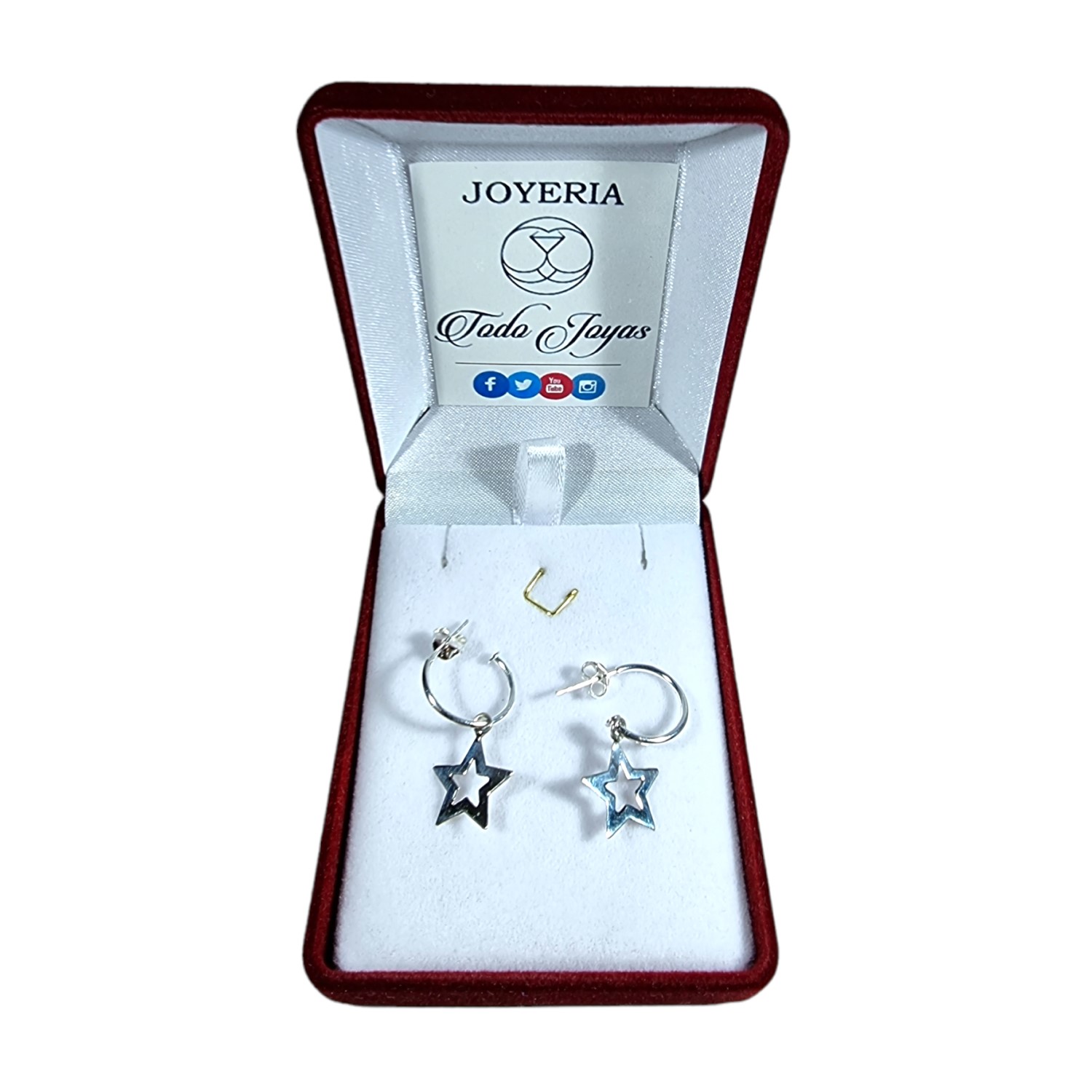 AROS TODOJOYAS PLATA 925 ESTRELLA SEMI ARGOLLA - 2