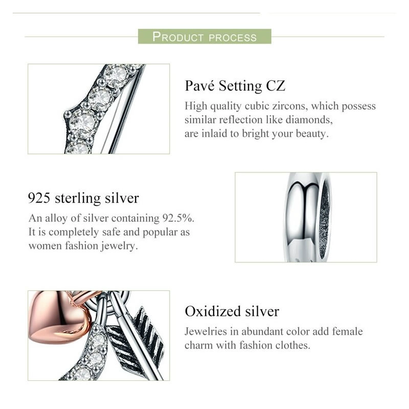 CHARM DIJE PLATA 925 ARCO Y FLECHA CUPIDO - 3