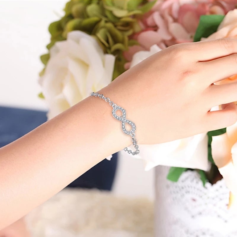 PULSERA PLATA 925 INFINITO CIRCONES BLANCOS - 3