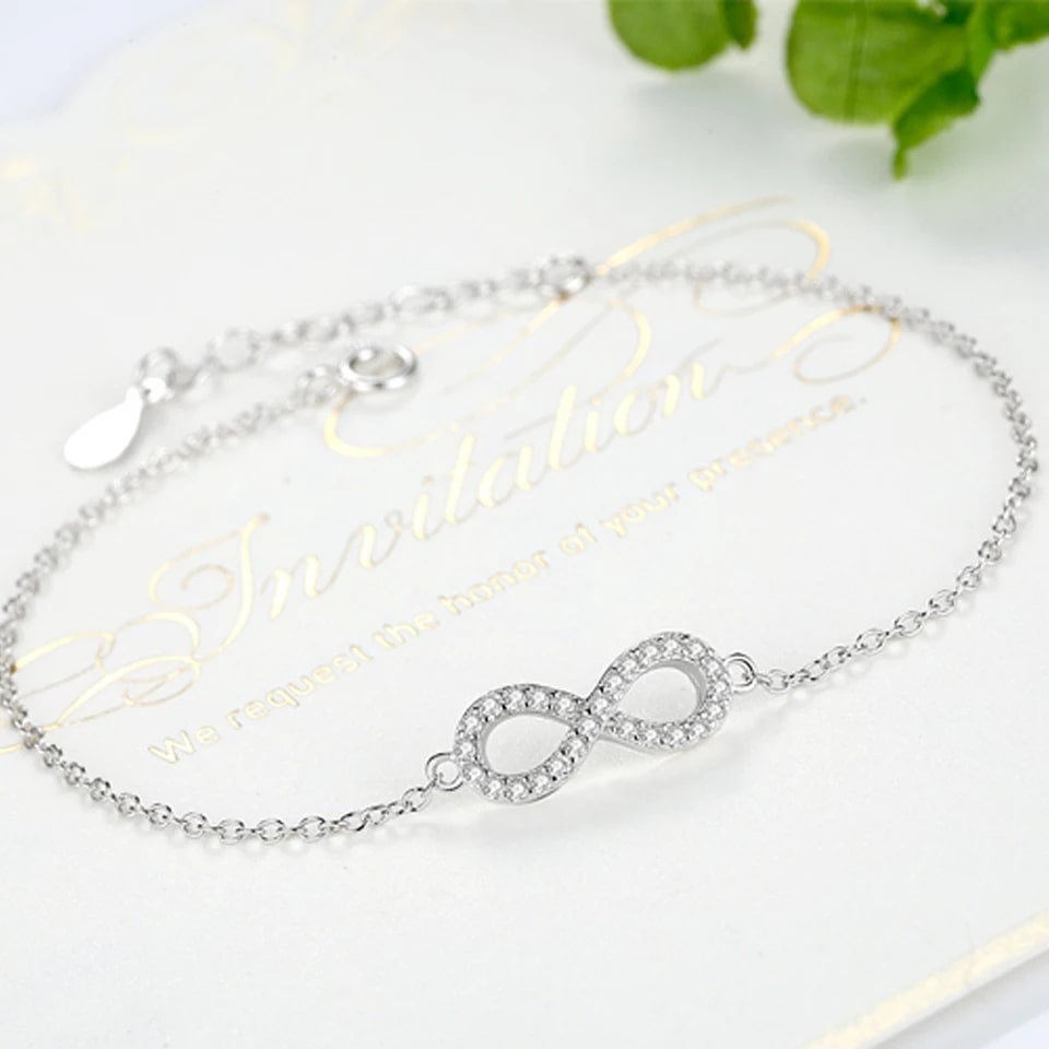PULSERA PLATA 925 INFINITO CIRCONES BLANCOS - 4