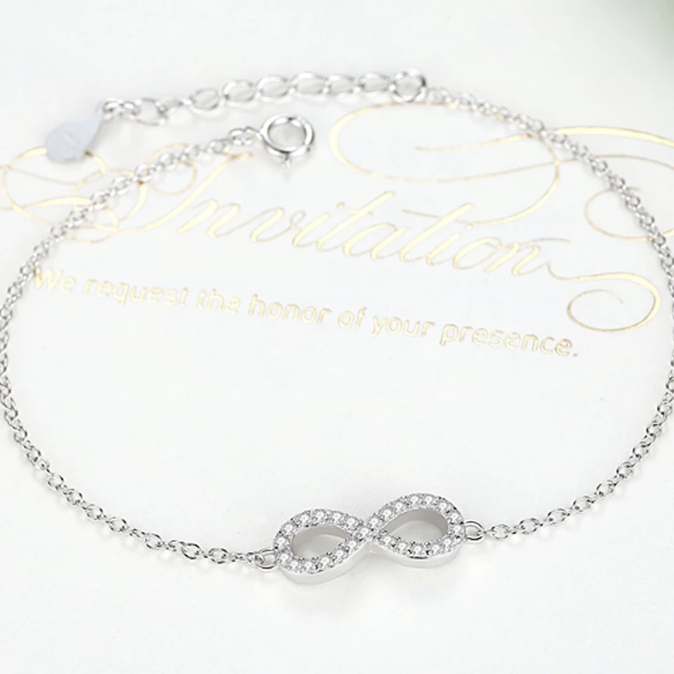 PULSERA PLATA 925 INFINITO CIRCONES BLANCOS - 5