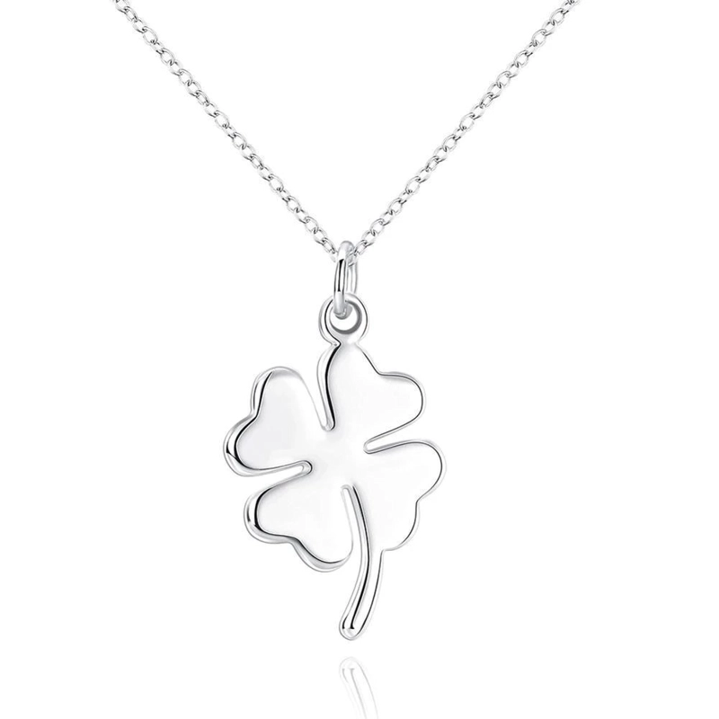COLLAR TODOJOYAS ENCHAPADO EN PLATA TREBOL DE LA SUERTE PLATEADO - 1