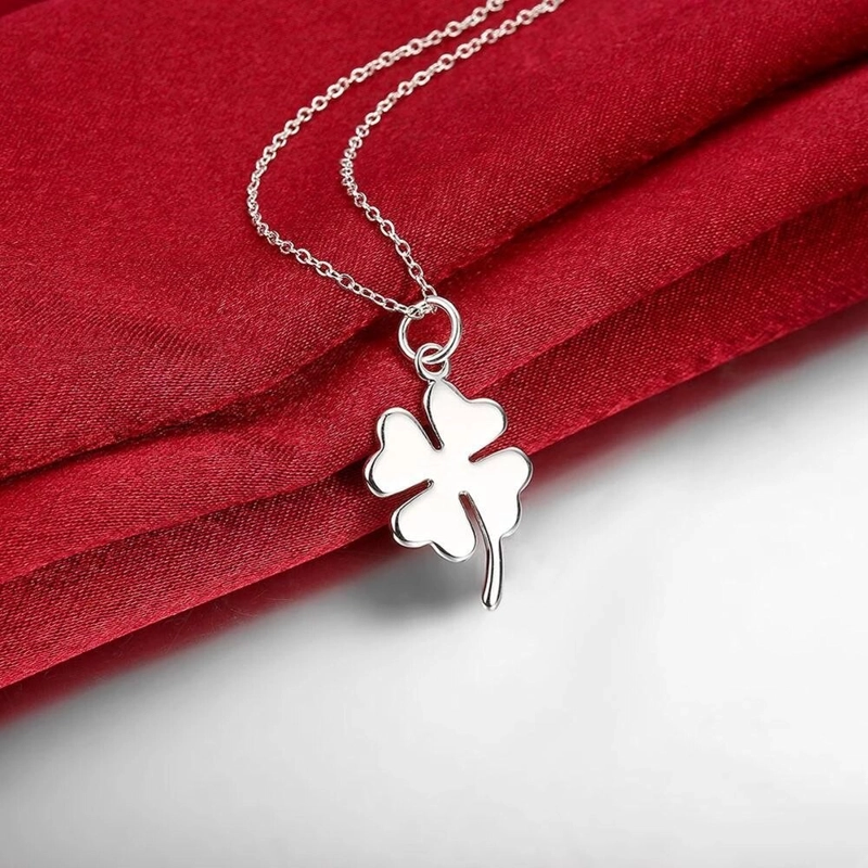 COLLAR TODOJOYAS ENCHAPADO EN PLATA TREBOL DE LA SUERTE PLATEADO - 3