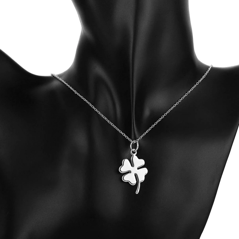 COLLAR TODOJOYAS ENCHAPADO EN PLATA TREBOL DE LA SUERTE PLATEADO - 4