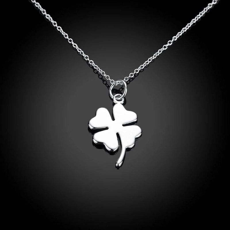 COLLAR TODOJOYAS ENCHAPADO EN PLATA TREBOL DE LA SUERTE PLATEADO - 6