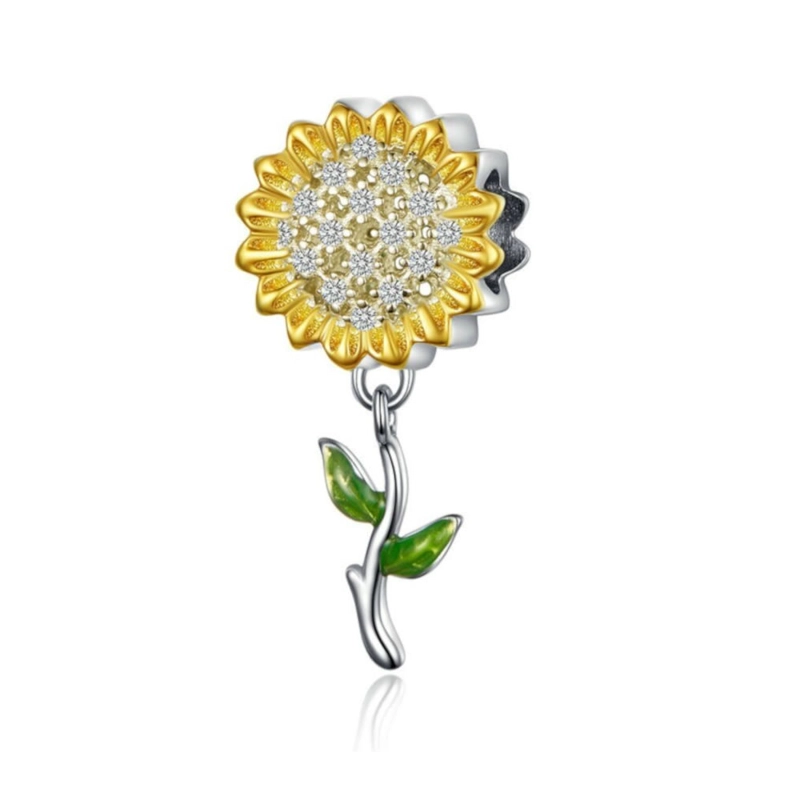 CHARM DIJE PLATA 925 FLOR GIRASOL - 1
