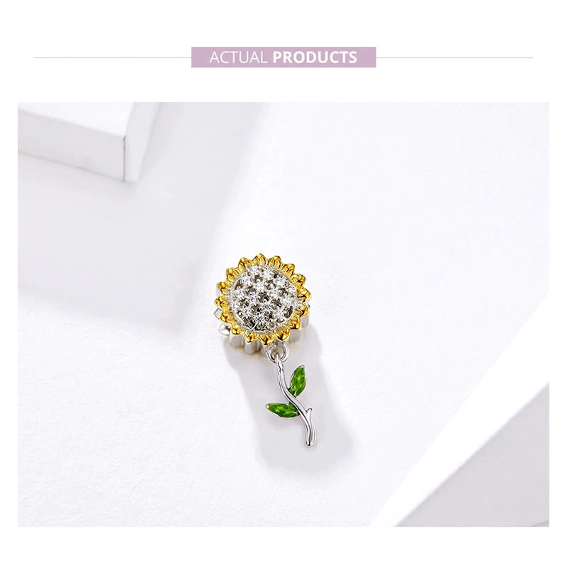 CHARM DIJE PLATA 925 FLOR GIRASOL - 5