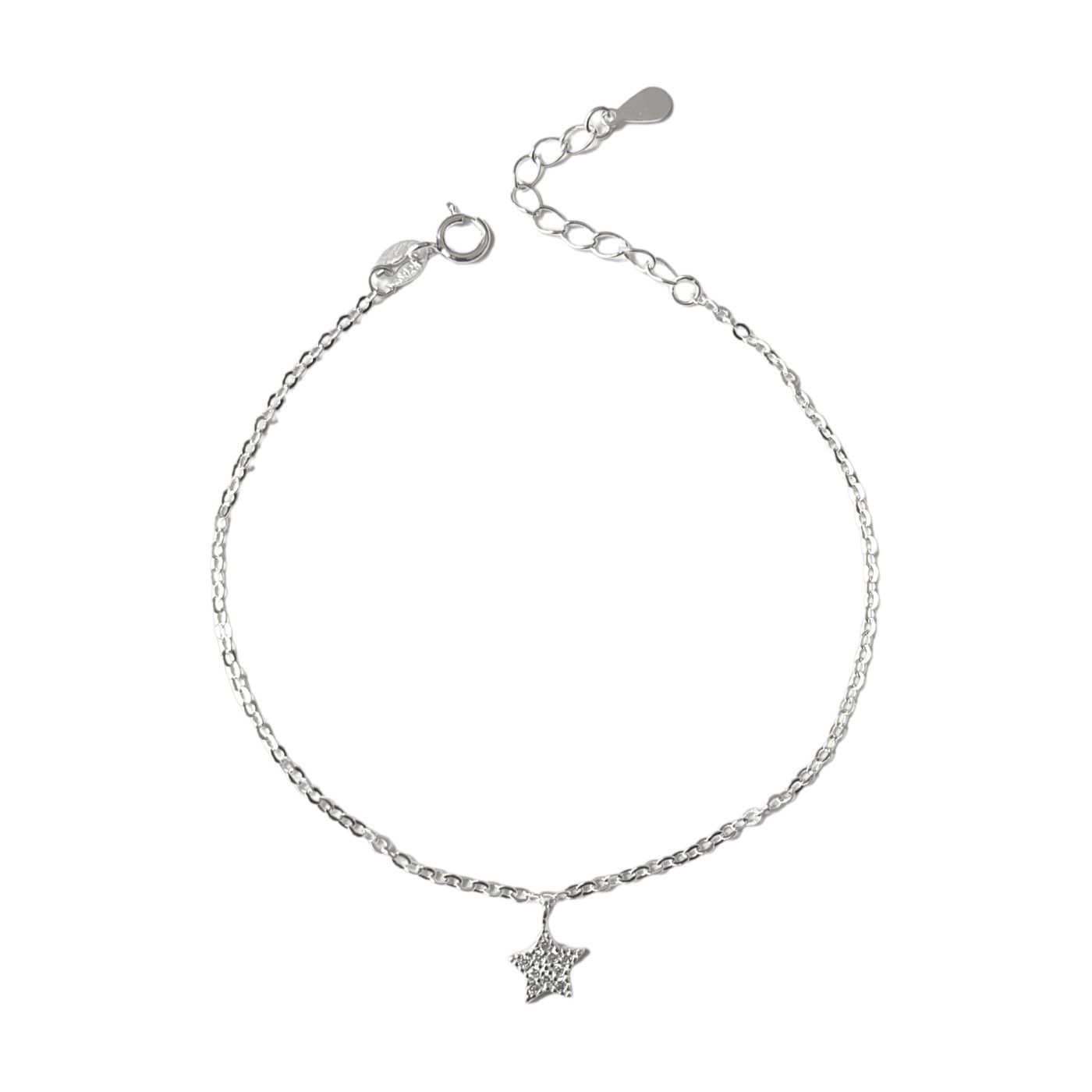 PULSERA TODOJOYAS PLATA 925 ESTRELLA CIRCONES - 1