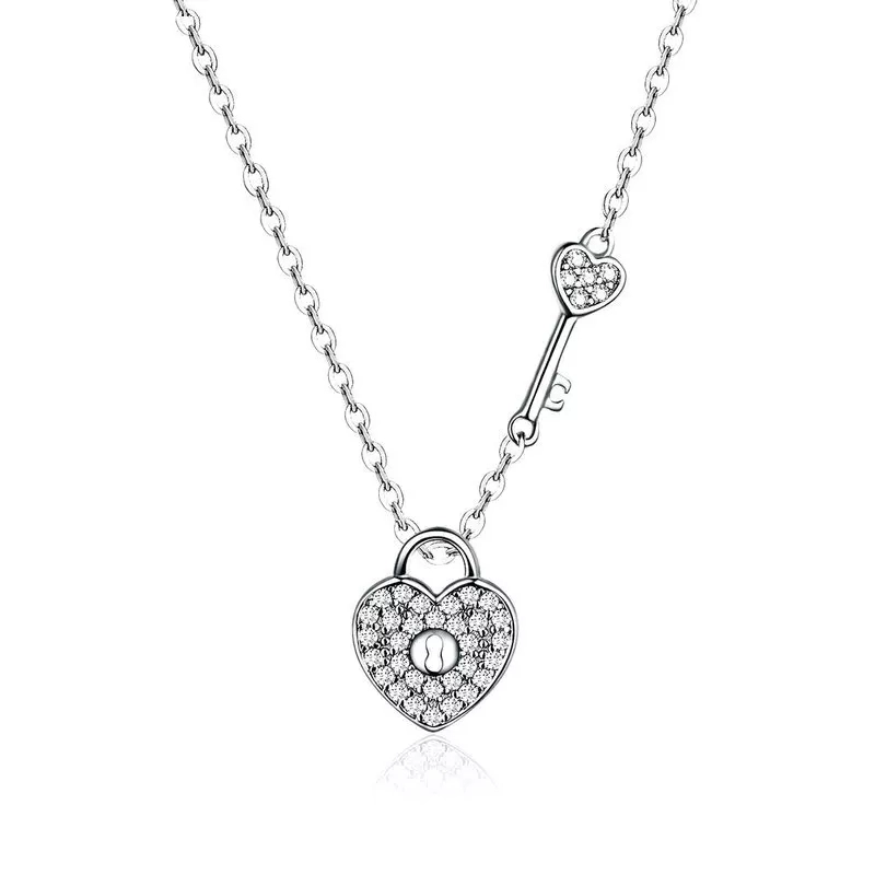 COLLAR TODOJOYAS PLATA 925 CORAZON Y LLAVE - 1