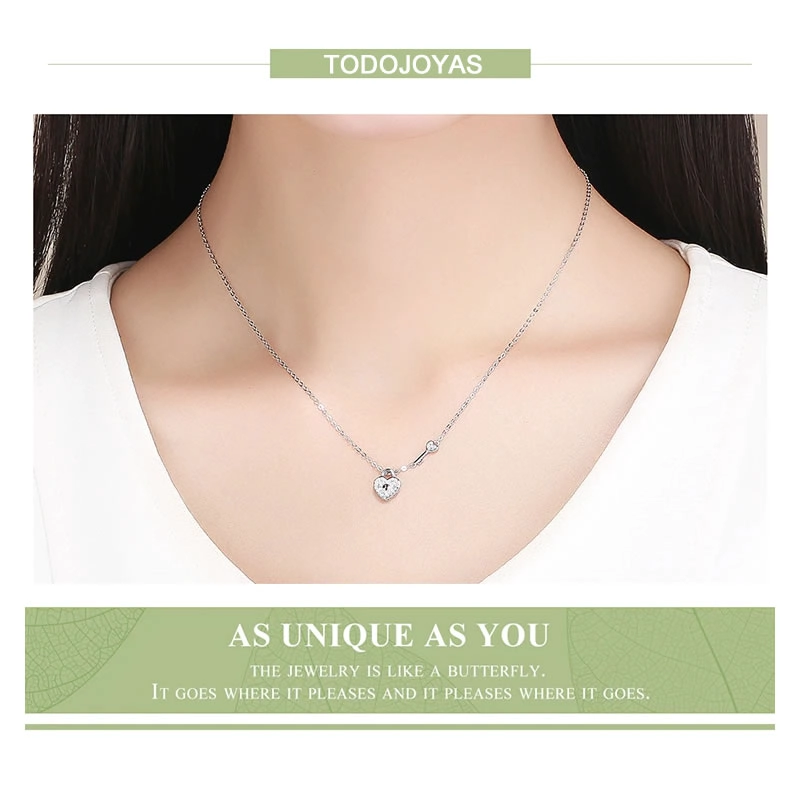 COLLAR TODOJOYAS PLATA 925 CORAZON Y LLAVE - 4