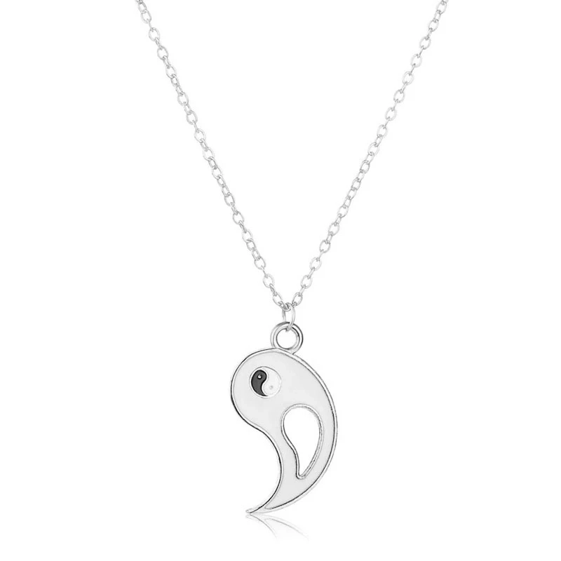 COLLAR TODOJOYAS ENCHAPADO EN PLATA YIN YANG PAREJA NEGRO BLANCO - 6