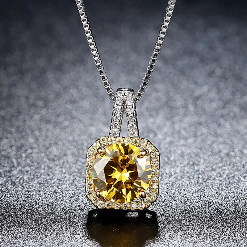 COLLAR TODOJOYAS ENCHAPADO EN PLATA CRISTAL AMARILLO CIRCONES - 3