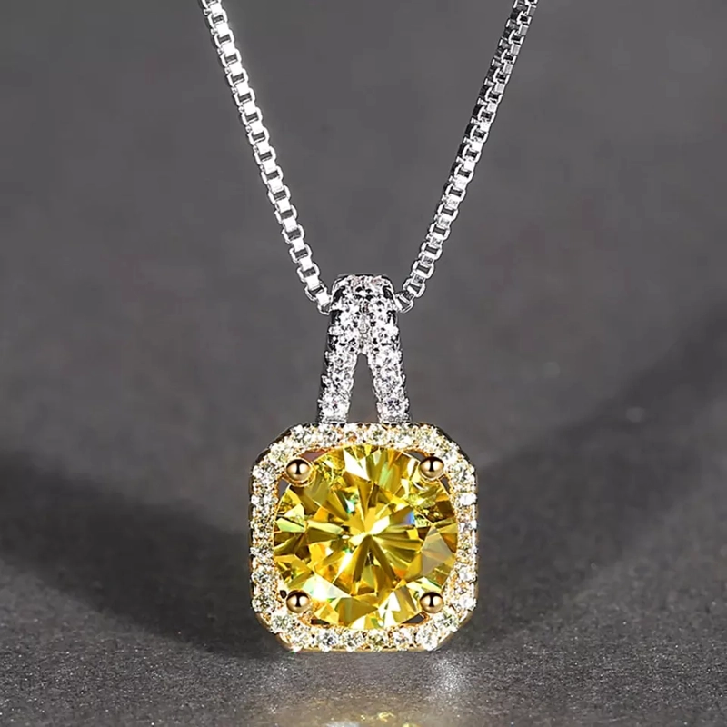 COLLAR TODOJOYAS ENCHAPADO EN PLATA CRISTAL AMARILLO CIRCONES - 4