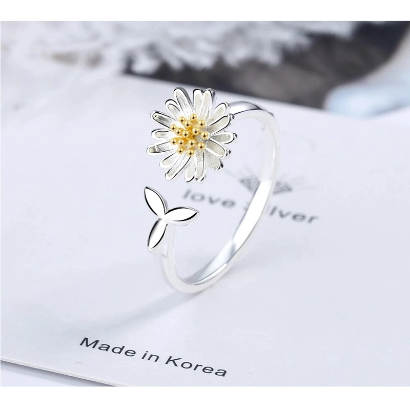 ANILLO TODOJOYAS FLOR MARGARITA AJUSTABLE PLATEADO PLATA - 3