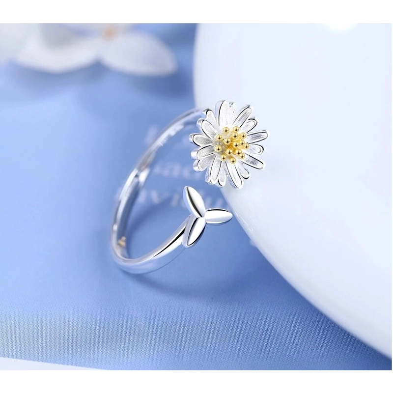 ANILLO TODOJOYAS FLOR MARGARITA AJUSTABLE PLATEADO PLATA - 5