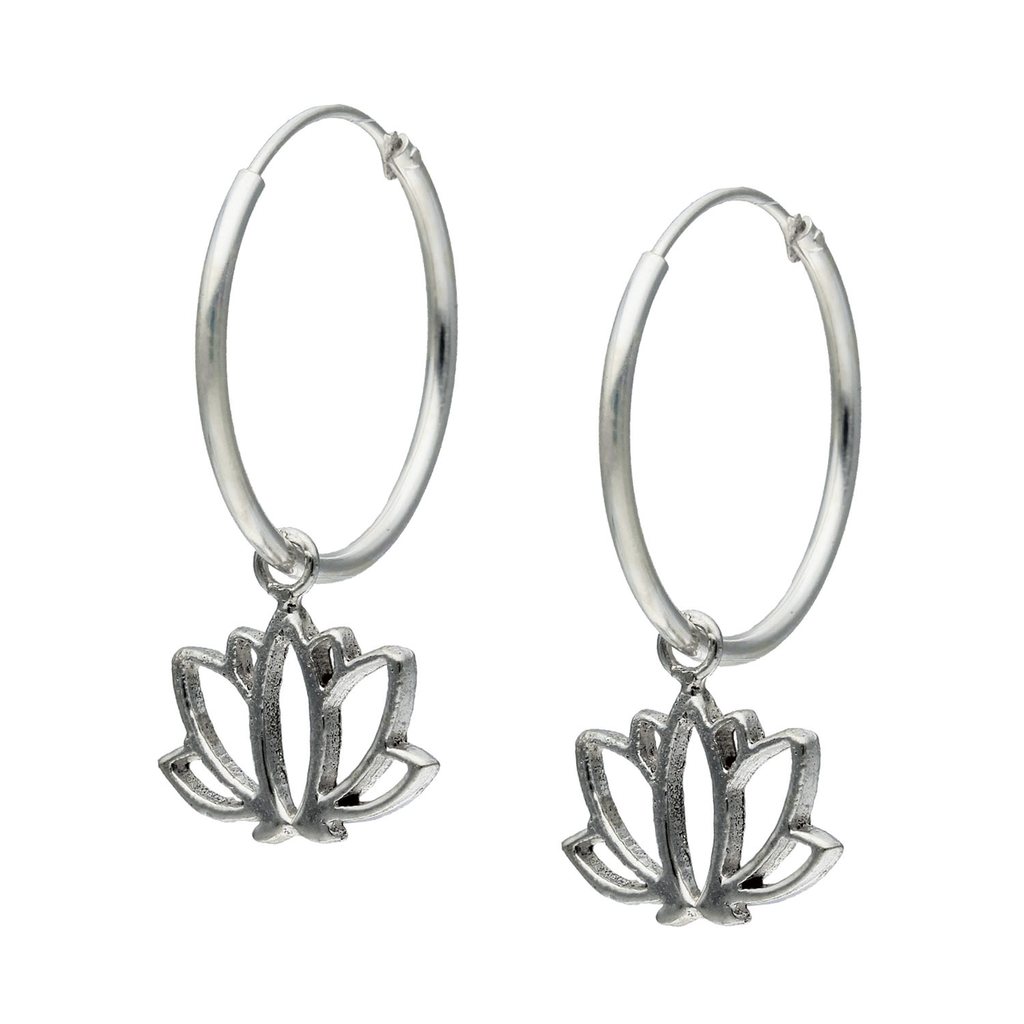AROS TODOJOYAS PLATA 925 ARGOLLA FLOR DE LOTO - 1