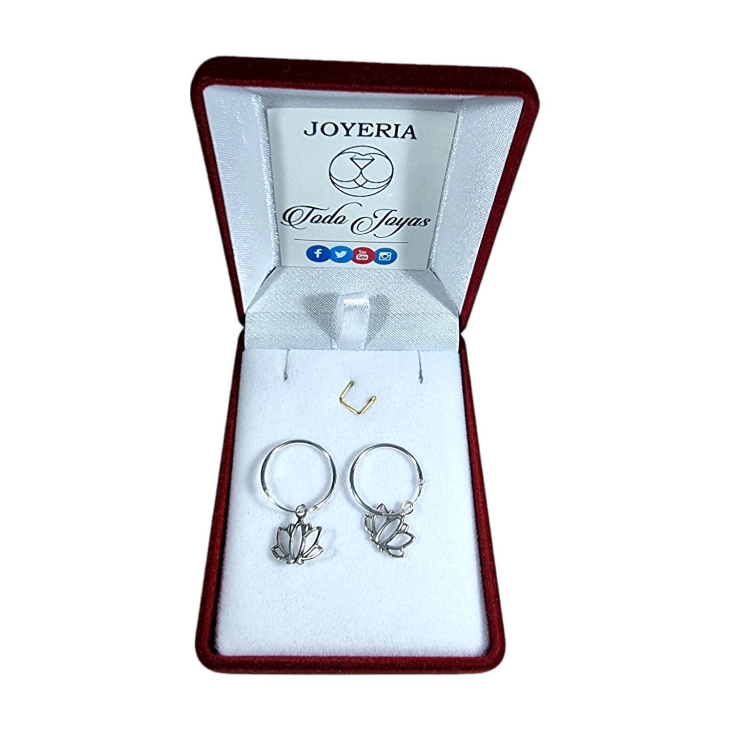 AROS TODOJOYAS PLATA 925 ARGOLLA FLOR DE LOTO - 2