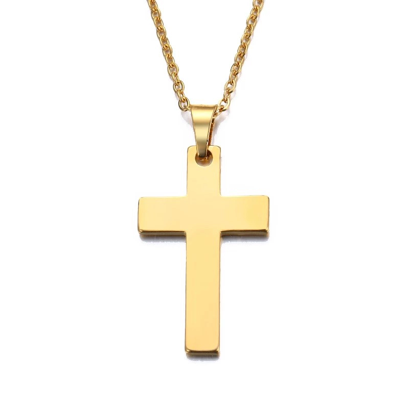 COLLAR TODOJOYAS ACERO CRUZ QUIRURGICO 316L DORADA - 1