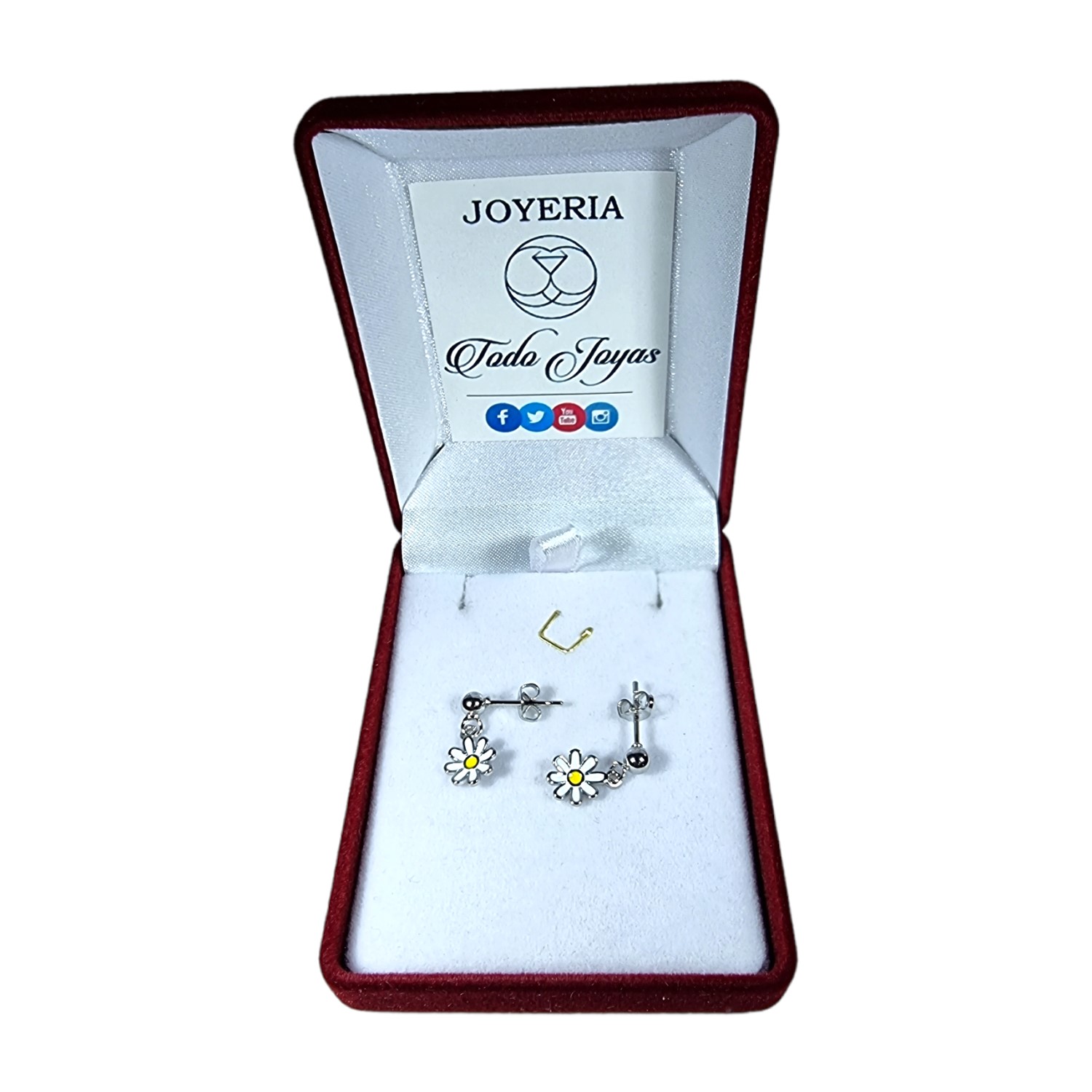 AROS TODOJOYAS FLOR MARGARITA PLATEADOS PLATA - 2
