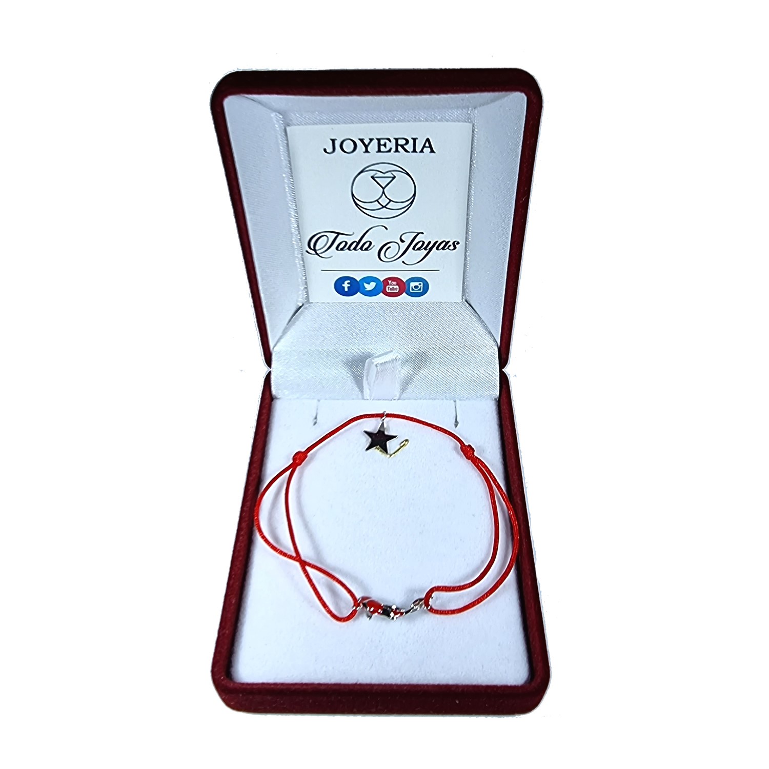 PULSERA TODOJOYAS PLATA 925 HILO ROJO PEZ DE LA SUERTE - 2