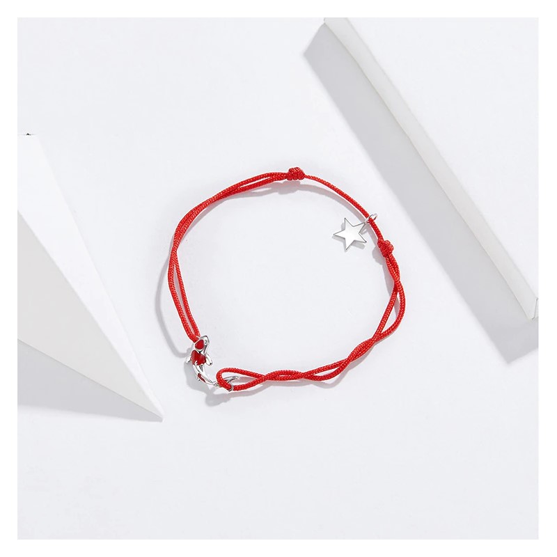 PULSERA TODOJOYAS PLATA 925 HILO ROJO PEZ DE LA SUERTE - 6