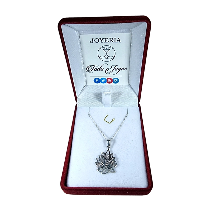 COLLAR TODOJOYAS PLATA 925 FLOR DE LOTO 845 - 2