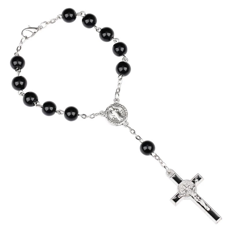PULSERA TODOJOYAS DENARIO CRUCIFICO SAN BENITO PROTECTOR - 1