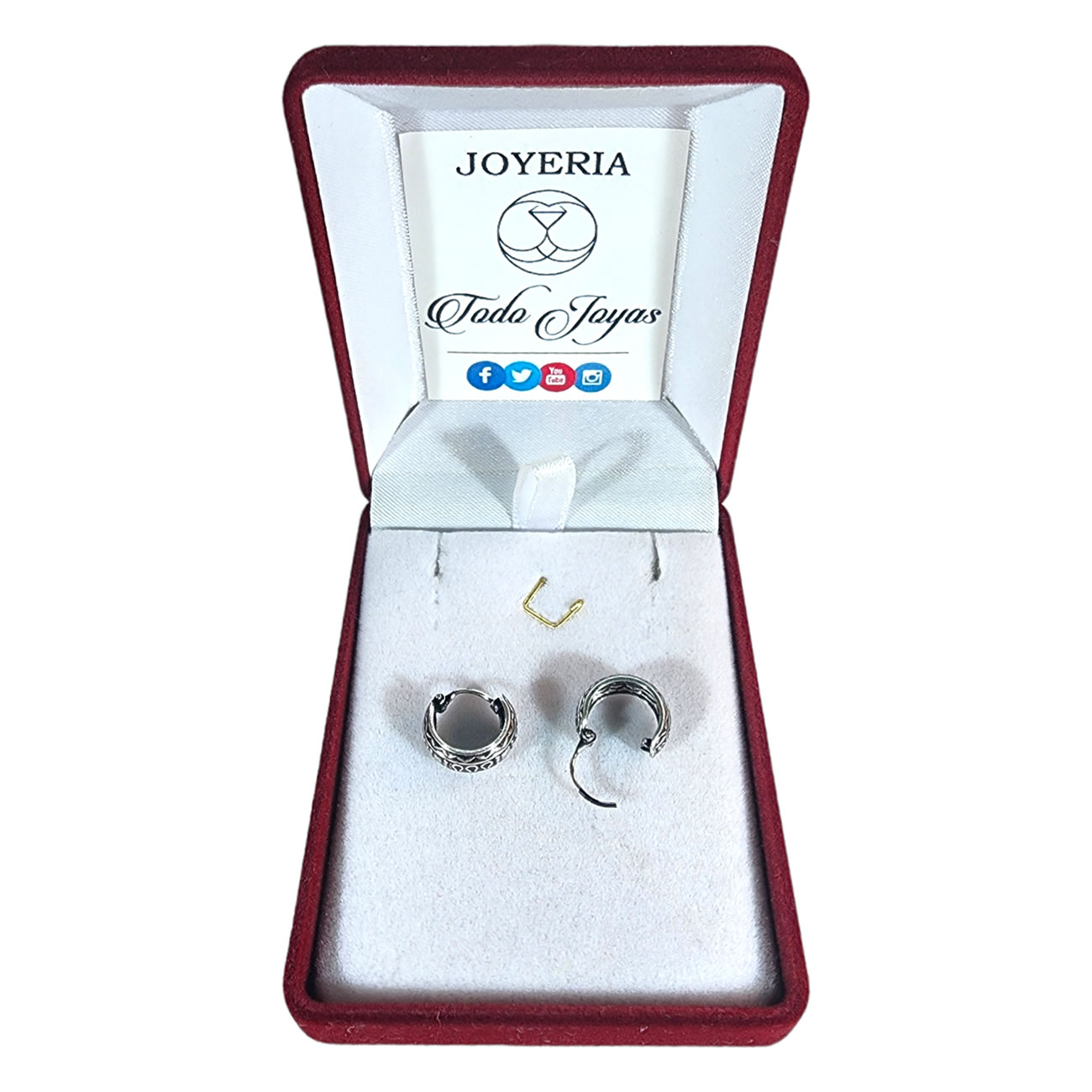 AROS TODOJOYAS PLATA 925 MINI ARGOLLA ETNICO 12MM - 2
