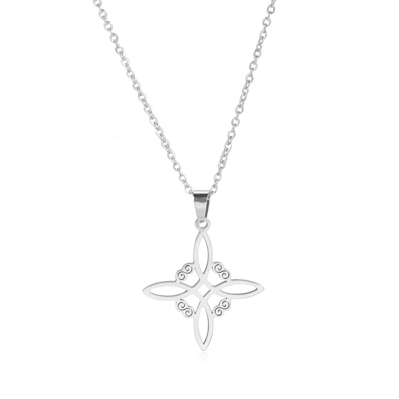 COLGANTE TODOJOYAS ACERO COLLAR NUDO DE BRUJA PLATEADO - 1