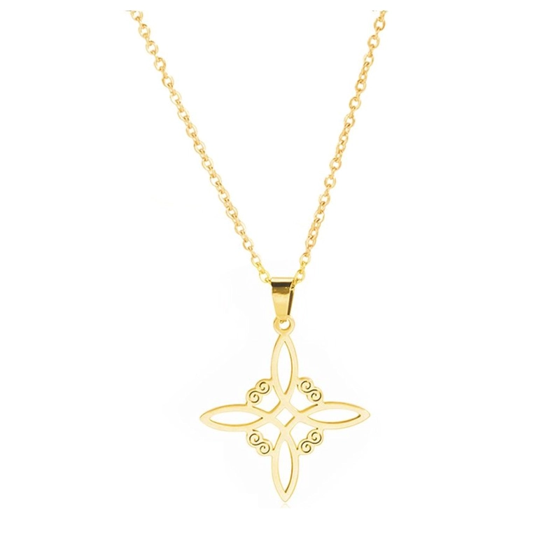 COLGANTE TODOJOYAS ACERO COLLAR NUDO DE BRUJA DORADO - 1