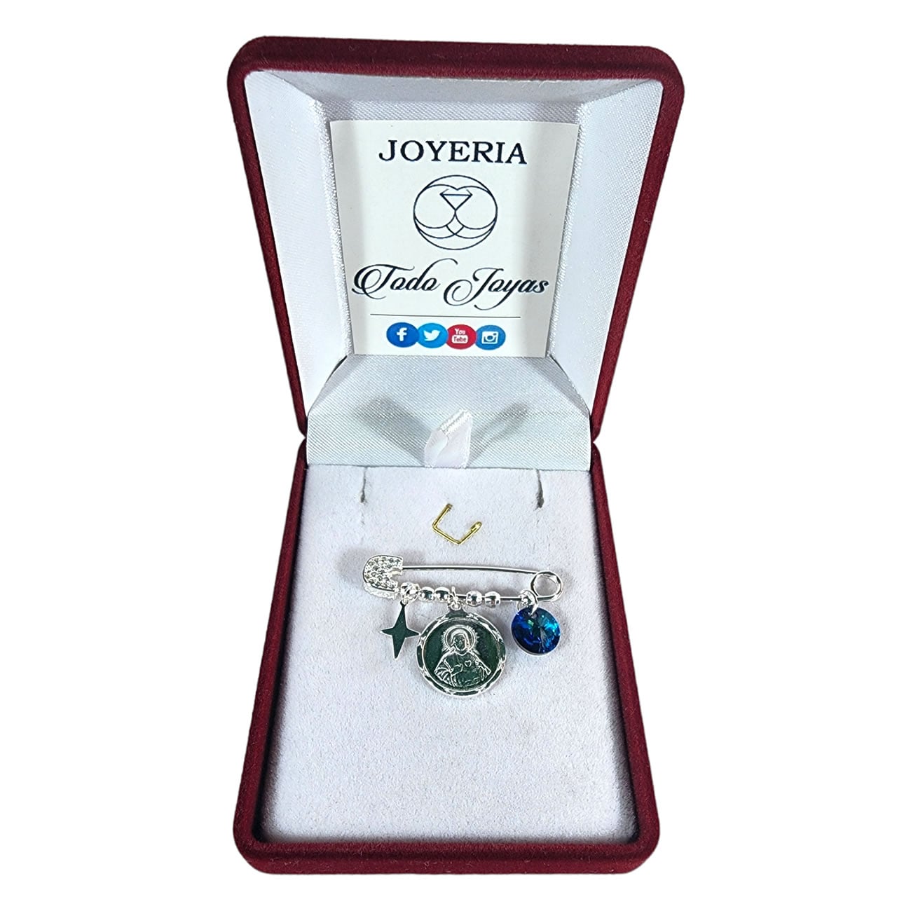 PRENDEDOR PLATA 925 SAGRADO CORAZON DE JESUS - 2