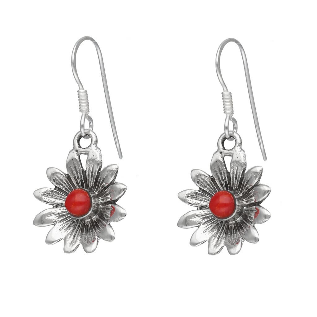 AROS TODOJOYAS PLATA 925 COLGANTE FLOR JASPE - 1