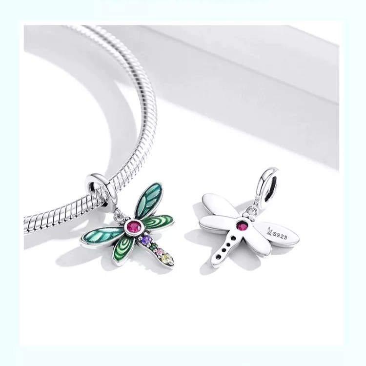 CHARM DIJE PLATA 925 LIBELULA MULTICOLOR - 2