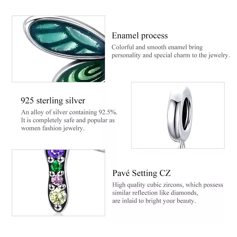 CHARM DIJE PLATA 925 LIBELULA MULTICOLOR - 3