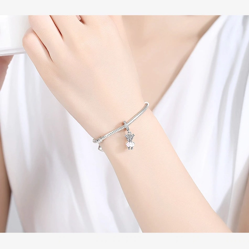 CHARM DIJE PLATA 925 NIÑO HIJO CELESTE - 3