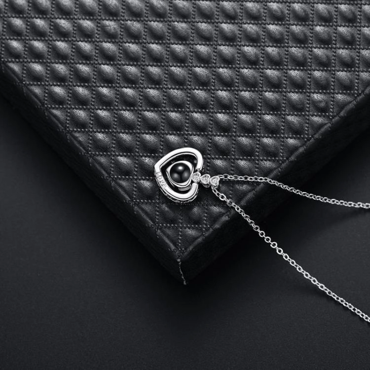 COLLAR TODOJOYAS ENCHAPADO EN PLATA CORAZON TE AMO EN 100 IDIOMAS LOVE PLATEADO - 6