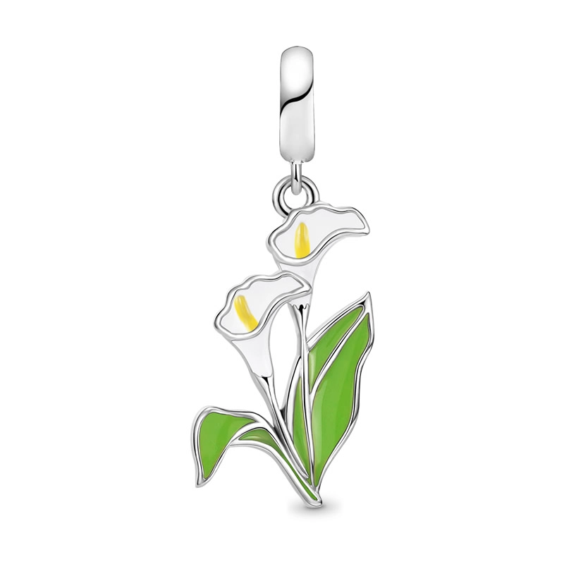 CHARM DIJE PLATA 925 COLGANTE FLOR CALA - 1