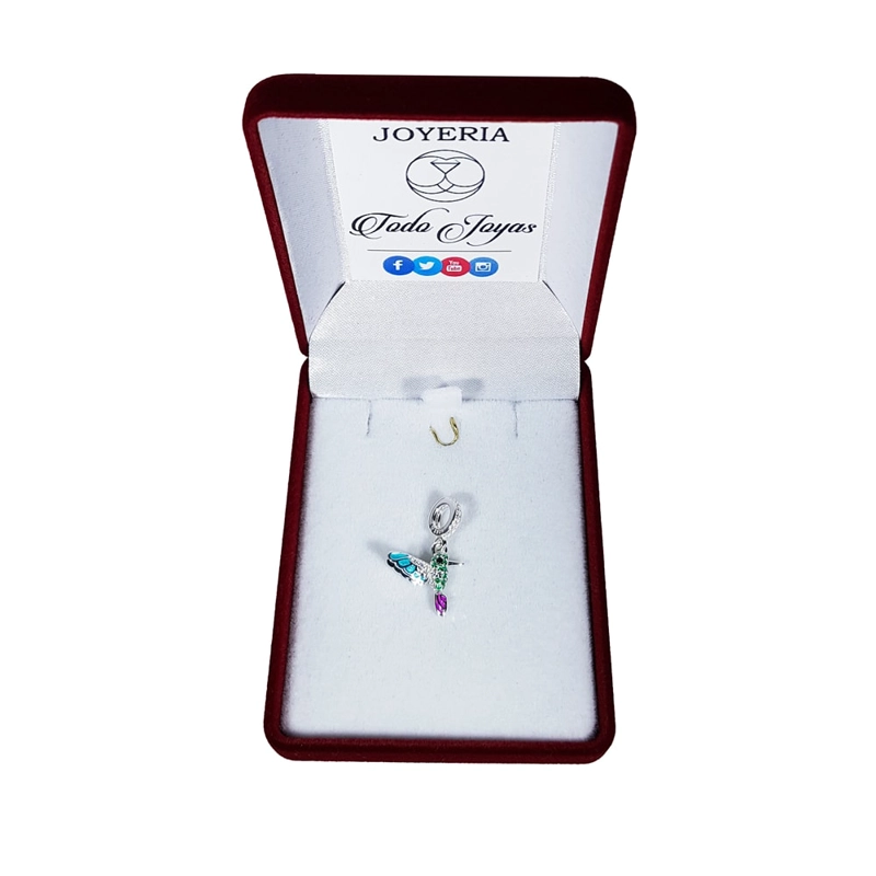 CHARM PLATA 925 COLIBRI PICAFLOR PAJARO AVE - 2
